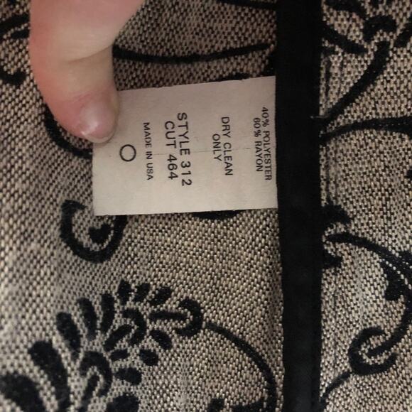 Cabi Black & White Paisley Blazer Single Button Womens 4 Cropped Fitted Jacket - Picture 3 of 8